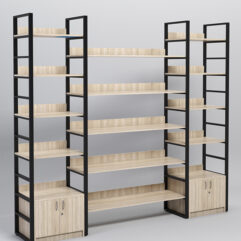 Комплект модулей 2260мм стеллажной системы Стронг в стиле ЛОФТ, Дуб Сонома