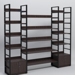 Комплект модулей 2260мм стеллажной системы Стронг в стиле ЛОФТ, Дуб Венге