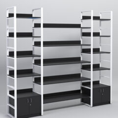 Комплект модулей 2260мм стеллажной системы Стронг в стиле ЛОФТ, Черный