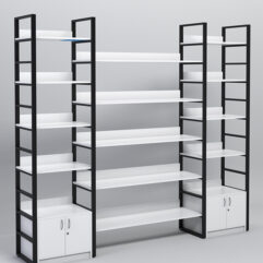 Комплект модулей 2560мм стеллажной системы Стронг в стиле ЛОФТ, Белый