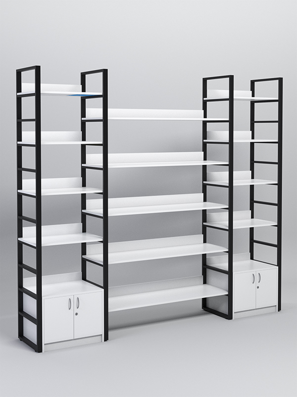 Комплект модулей 2560мм стеллажной системы Стронг в стиле ЛОФТ, Белый