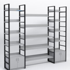 Комплект модулей 2560мм стеллажной системы Стронг в стиле ЛОФТ, Серый