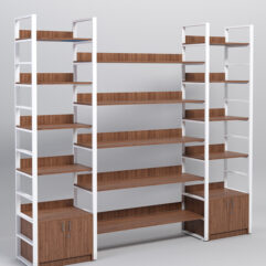 Комплект модулей 2560мм стеллажной системы Стронг в стиле ЛОФТ, Орех