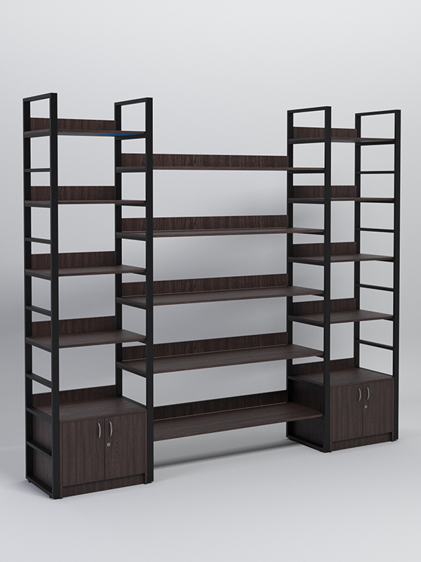 Комплект модулей 2560мм стеллажной системы Стронг в стиле ЛОФТ, Дуб Венге