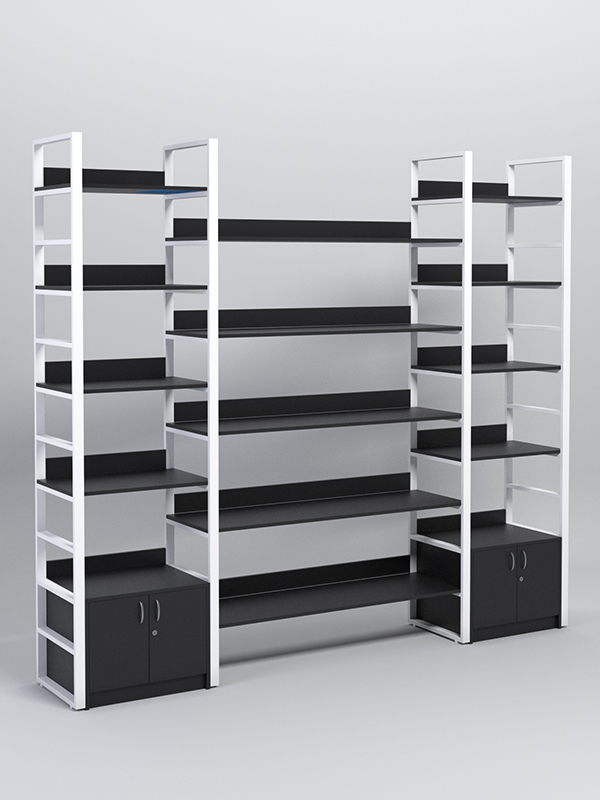 Комплект модулей 2560мм стеллажной системы Стронг в стиле ЛОФТ, Черный