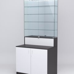 Витрина СОТА №2, задняя стенка Зеркало, Черный-Белый