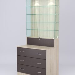 Витрина СОТА №9, задняя стенка ДСП, Дуб Сонома-Дуб Венге