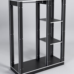 Стойка ФАВОРИТ №2, Черный, кромка белая