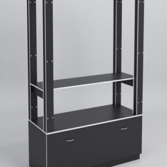 Стойка ФАВОРИТ №10-2, Черный, кромка белая