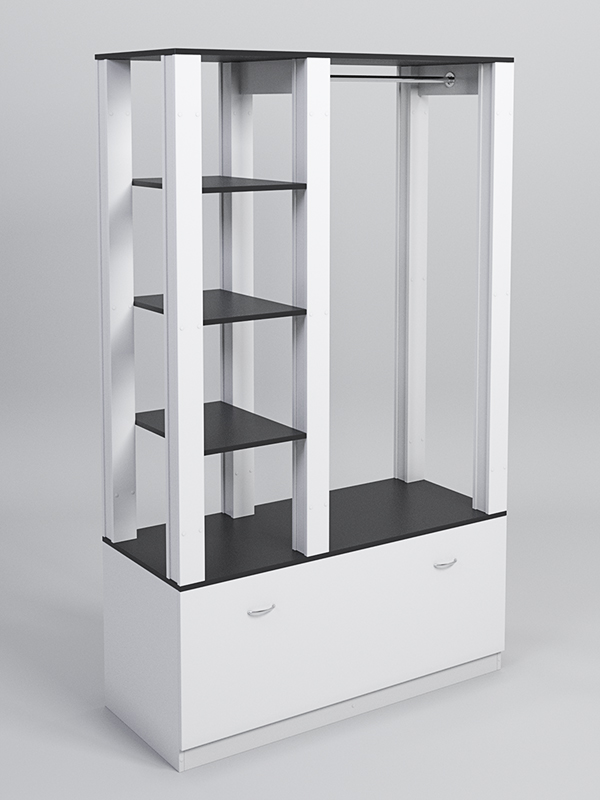 Стойка ФАВОРИТ №11-2, Белый, полки черные