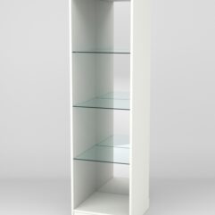 Витрина АСТРА ХИТ ПРОДАЖ №4 (без дверки, задняя стенка - зеркало), Белый