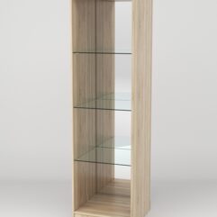 Витрина АСТРА ХИТ ПРОДАЖ №4 (без дверки, задняя стенка - зеркало), Дуб Сонома