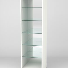 Витрина АСТРА ХИТ ПРОДАЖ №504 (без дверки, задняя стенка - зеркало), Белый