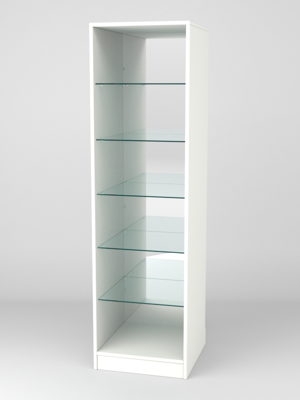 Витрина АСТРА ХИТ ПРОДАЖ №504 (без дверки, задняя стенка - зеркало), Белый