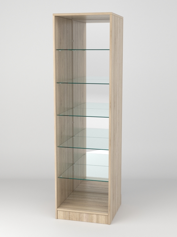 Витрина АСТРА ХИТ ПРОДАЖ №504 (без дверки, задняя стенка - зеркало), Дуб Сонома