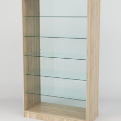 Витрина АСТРА ХИТ ПРОДАЖ №506 (без дверок, задняя стенка - стекло), Дуб Сонома