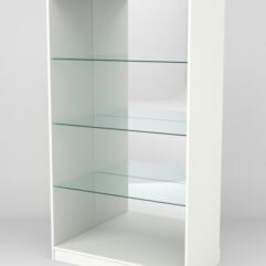 Витрина АСТРА ХИТ ПРОДАЖ №8 (без дверок, задняя стенка - зеркало), Белый