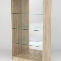 Витрина АСТРА ХИТ ПРОДАЖ №8 (без дверок, задняя стенка - зеркало), Дуб Сонома