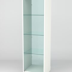 Витрина АСТРА ХИТ ПРОДАЖ №1 (с дверкой, задняя стенка - стекло), Белый