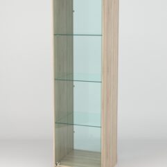 Витрина АСТРА ХИТ ПРОДАЖ №1 (с дверкой, задняя стенка - стекло), Дуб Сонома