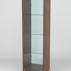 Витрина АСТРА ХИТ ПРОДАЖ №1 (с дверкой, задняя стенка - стекло), Орех