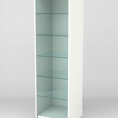 Витрина АСТРА ХИТ ПРОДАЖ №501-1 (с дверкой, задняя стенка - ДСП), Белый