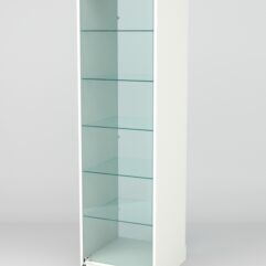 Витрина АСТРА ХИТ ПРОДАЖ №501 (с дверкой, задняя стенка - стекло), Белый