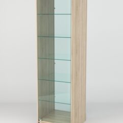 Витрина АСТРА ХИТ ПРОДАЖ №501 (с дверкой, задняя стенка - стекло), Дуб Сонома