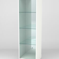 Витрина АСТРА ХИТ ПРОДАЖ №3 (с дверкой, задняя стенка - зеркало), Белый