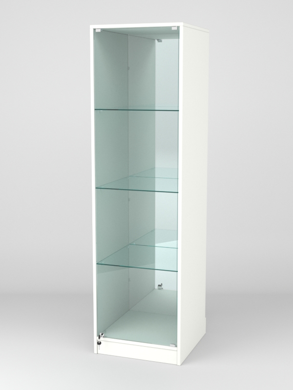 Витрина АСТРА ХИТ ПРОДАЖ №3 (с дверкой, задняя стенка - зеркало), Белый