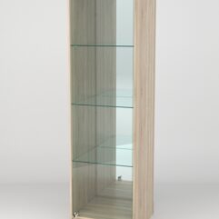 Витрина АСТРА ХИТ ПРОДАЖ №3 (с дверкой, задняя стенка - зеркало), Дуб Сонома