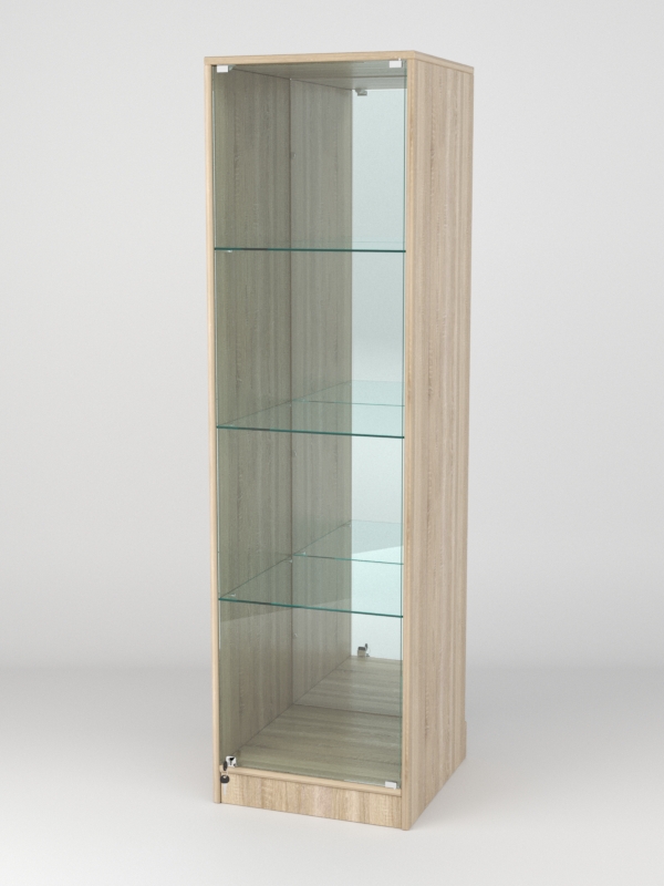 Витрина АСТРА ХИТ ПРОДАЖ №3 (с дверкой, задняя стенка - зеркало), Дуб Сонома