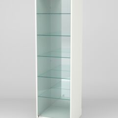 Витрина АСТРА ХИТ ПРОДАЖ №503 (с дверкой, задняя стенка - зеркало), Белый