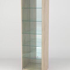 Витрина АСТРА ХИТ ПРОДАЖ №503 (с дверкой, задняя стенка - зеркало), Дуб Сонома