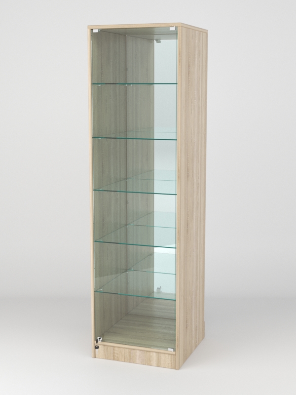 Витрина АСТРА ХИТ ПРОДАЖ №503 (с дверкой, задняя стенка - зеркало), Дуб Сонома