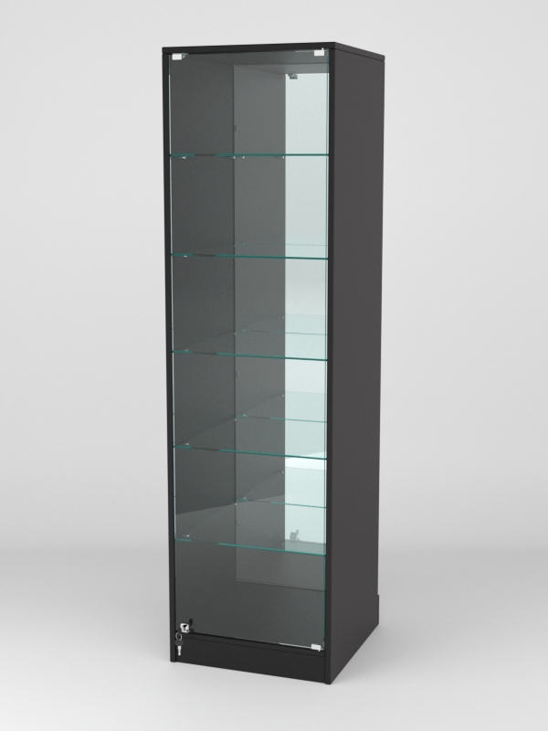 Витрина АСТРА ХИТ ПРОДАЖ №503 (с дверкой, задняя стенка - зеркало), Черный