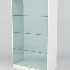Витрина АСТРА ХИТ ПРОДАЖ №5 (с дверками, задняя стенка - стекло), Белый