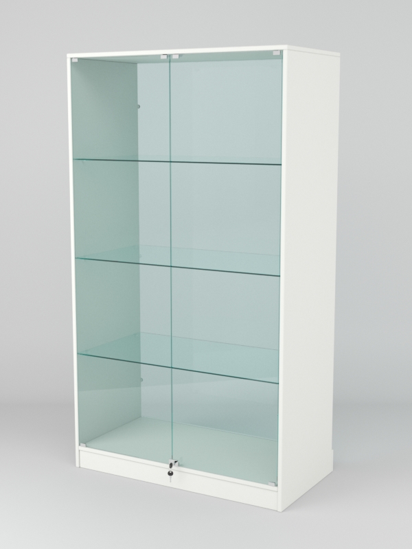 Витрина АСТРА ХИТ ПРОДАЖ №5 (с дверками, задняя стенка - стекло), Белый