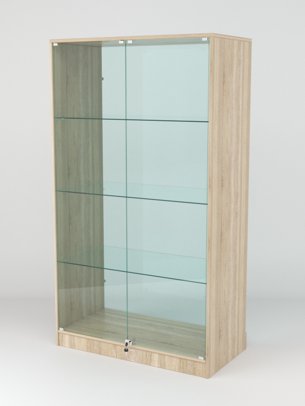 Витрина АСТРА ХИТ ПРОДАЖ №5 (с дверками, задняя стенка - стекло), Дуб Сонома