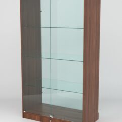 Витрина АСТРА ХИТ ПРОДАЖ №5 (с дверками, задняя стенка - стекло), Орех
