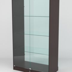 Витрина АСТРА ХИТ ПРОДАЖ №5 (с дверками, задняя стенка - стекло), Дуб Венге