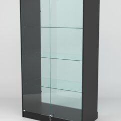 Витрина АСТРА ХИТ ПРОДАЖ №5 (с дверками, задняя стенка - стекло), Черный