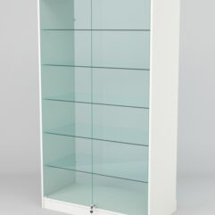 Витрина АСТРА ХИТ ПРОДАЖ №505 (с дверками, задняя стенка - стекло), Белый