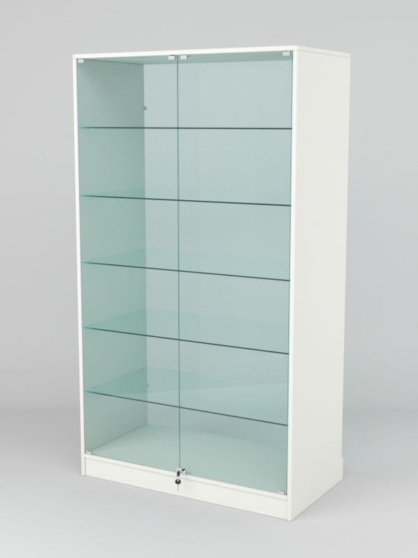 Витрина АСТРА ХИТ ПРОДАЖ №505 (с дверками, задняя стенка - стекло), Белый