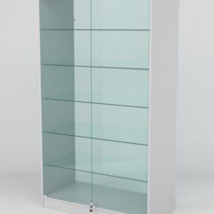 Витрина АСТРА ХИТ ПРОДАЖ №505 (с дверками, задняя стенка - стекло), Серый