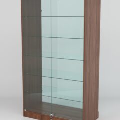 Витрина АСТРА ХИТ ПРОДАЖ №505 (с дверками, задняя стенка - стекло), Орех