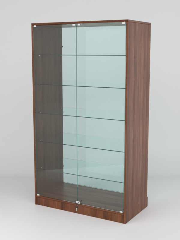 Витрина АСТРА ХИТ ПРОДАЖ №505 (с дверками, задняя стенка - стекло), Орех