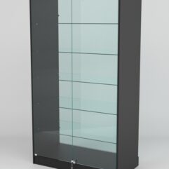 Витрина АСТРА ХИТ ПРОДАЖ №505 (с дверками, задняя стенка - стекло), Черный