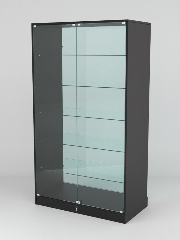 Витрина АСТРА ХИТ ПРОДАЖ №505 (с дверками, задняя стенка - стекло), Черный