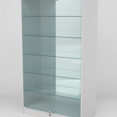 Витрина АСТРА ХИТ ПРОДАЖ №507 (с дверками, задняя стенка - зеркало), Серый